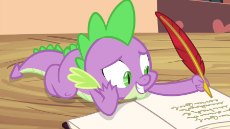 Spike_writing_in_the_friendship_journal_S4E23